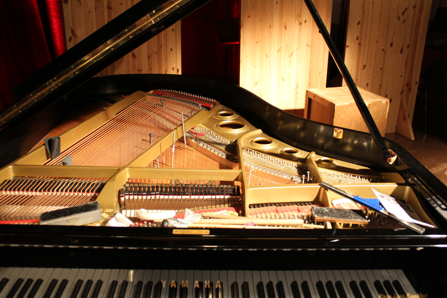 Prepared piano of Phillip Zoubek by Freimut Bahlo. *